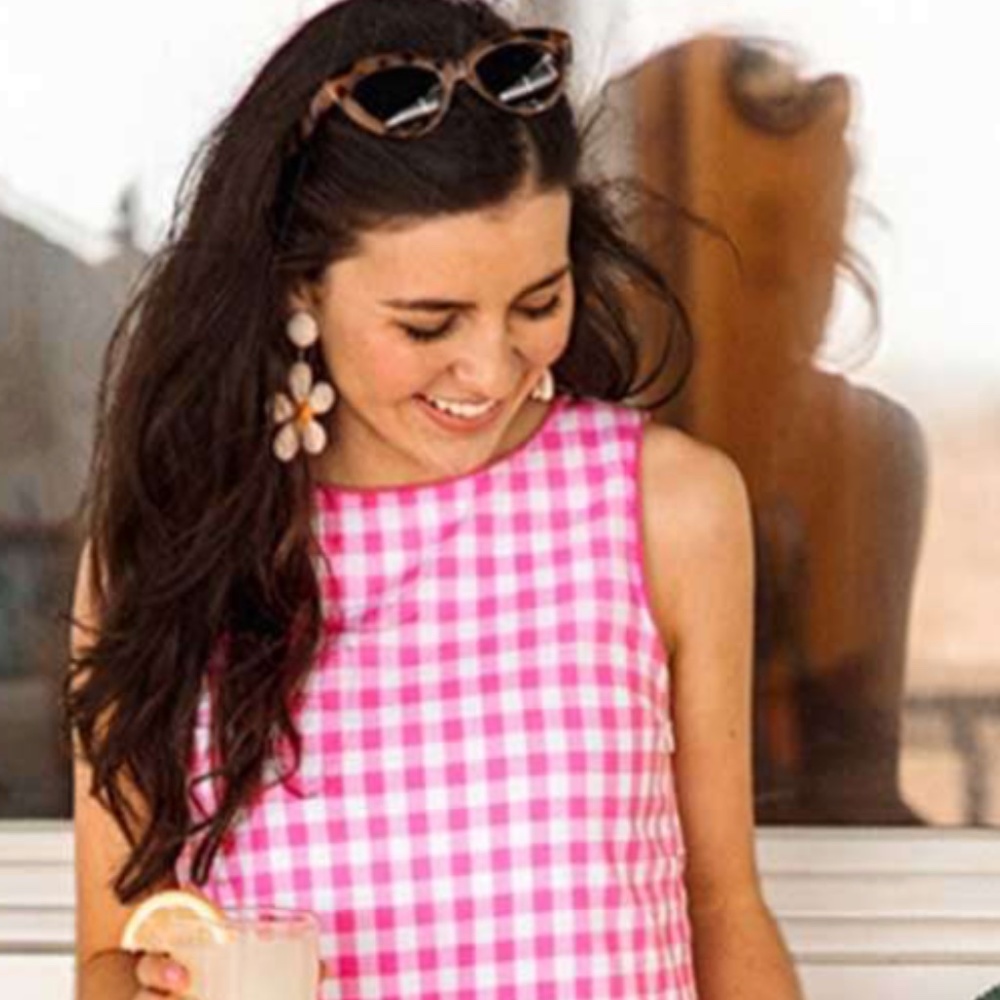 Kiel James Patrick Pink & White Gingham Dress